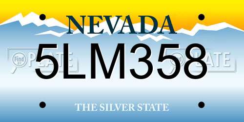 5LM358 Nevada License Plate