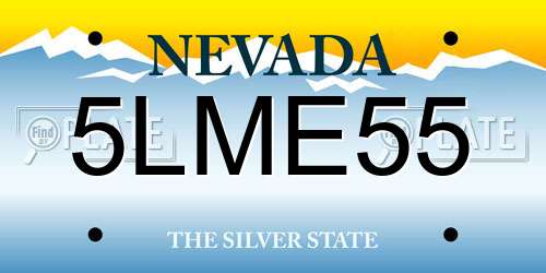 5LME55 Nevada License Plate