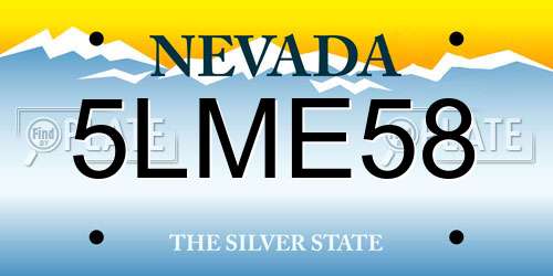 5LME58 Nevada License Plate