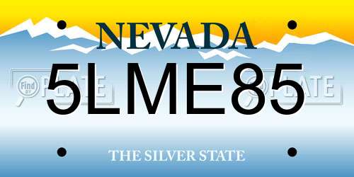 5LME85 Nevada License Plate