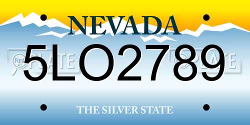 5LO2789 Nevada License Plate