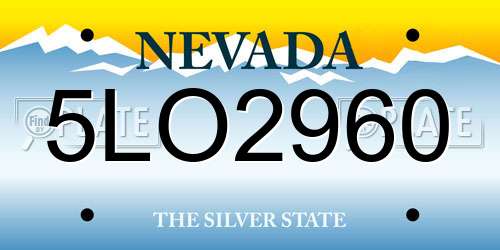 5LO2960 Nevada License Plate