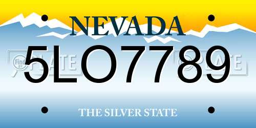 5LO7789 Nevada License Plate