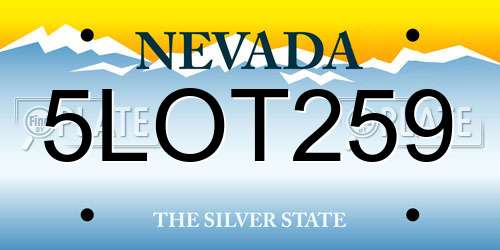 5LOT259 Nevada License Plate