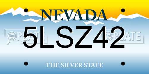 5LSZ42 Nevada License Plate