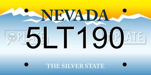5LT190 Nevada License Plate