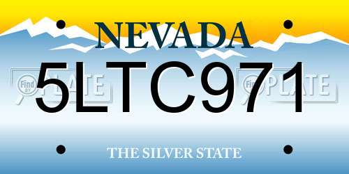 5LTC971 Nevada License Plate