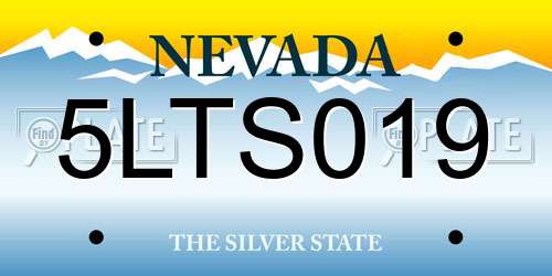 5LTS019 Nevada License Plate