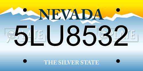 5LU8532 Nevada License Plate