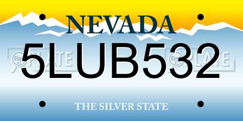 5LUB532 Nevada License Plate