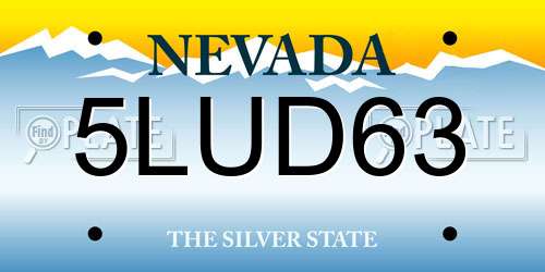 5LUD63 Nevada License Plate