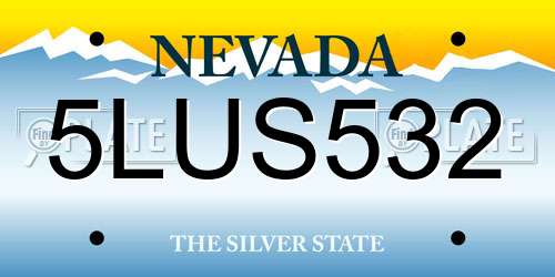 5LUS532 Nevada License Plate