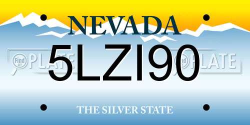 5LZI90 Nevada License Plate