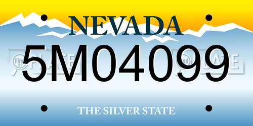 5M04099 Nevada License Plate