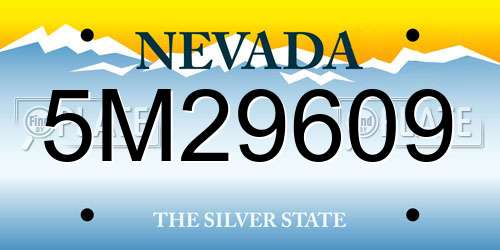 5M29609 Nevada License Plate
