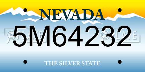 5M64232 Nevada License Plate