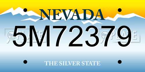 5M72379 Nevada License Plate