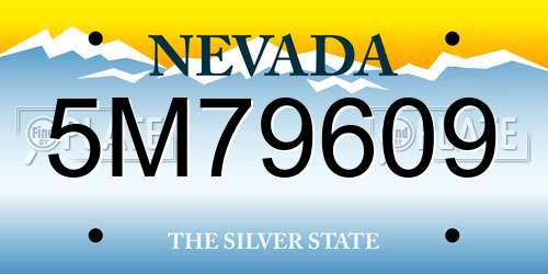 5M79609 Nevada License Plate