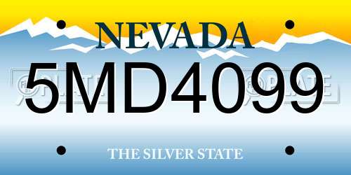 5MD4099 Nevada License Plate