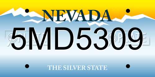 5MD5309 Nevada License Plate