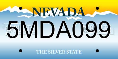 5MDA099 Nevada License Plate