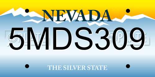 5MDS309 Nevada License Plate