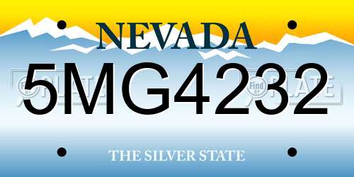 5MG4232 Nevada License Plate