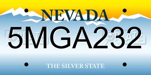5MGA232 Nevada License Plate