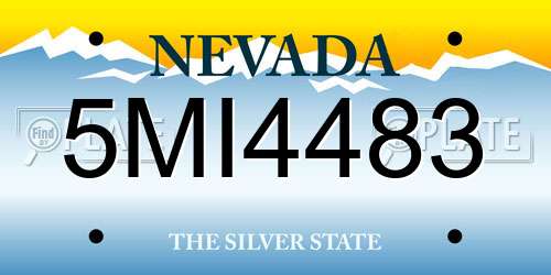 5MI4483 Nevada License Plate