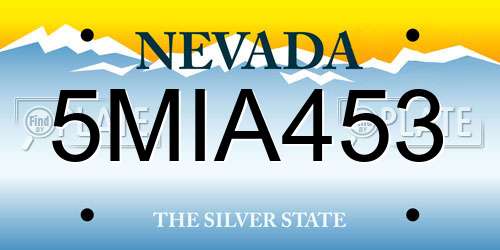 5MIA453 Nevada License Plate