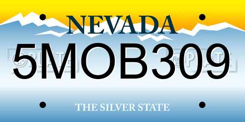 5MOB309 Nevada License Plate