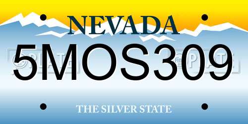 5MOS309 Nevada License Plate