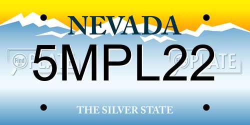 5MPL22 Nevada License Plate