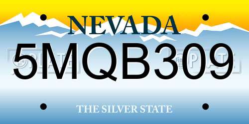 5MQB309 Nevada License Plate
