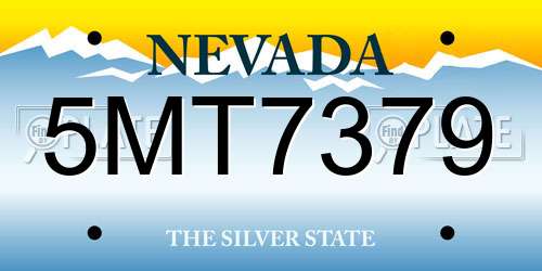 5MT7379 Nevada License Plate