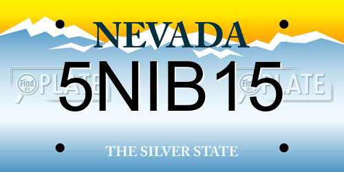 5NIB15 Nevada License Plate