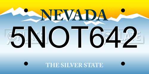 5NOT642 Nevada License Plate