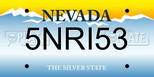 5NRI53 Nevada License Plate