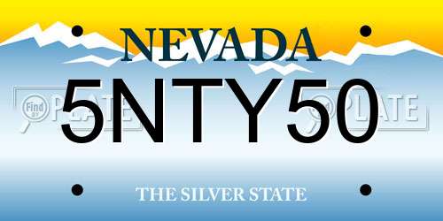 5NTY50 Nevada License Plate