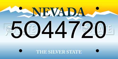 5O44720 Nevada License Plate