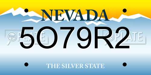 5O79R2 Nevada License Plate