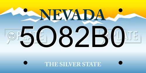 5O82B0 Nevada License Plate