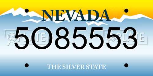 5O85553 Nevada License Plate