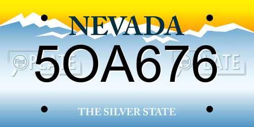 5OA676 Nevada License Plate