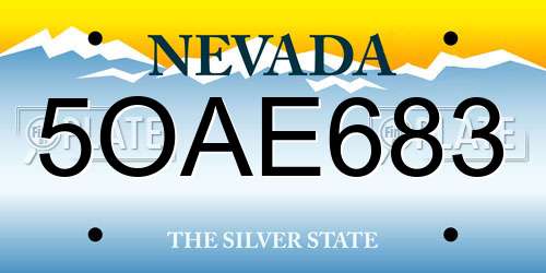5OAE683 Nevada License Plate