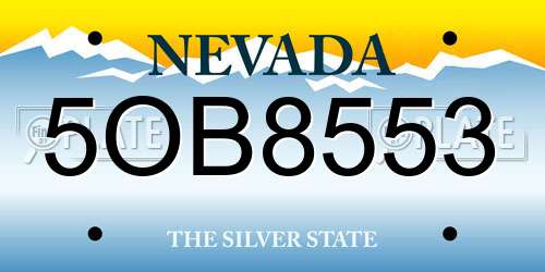 5OB8553 Nevada License Plate