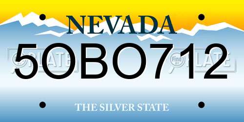 5OBO712 Nevada License Plate