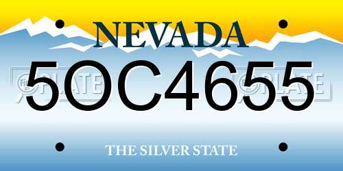 5OC4655 Nevada License Plate