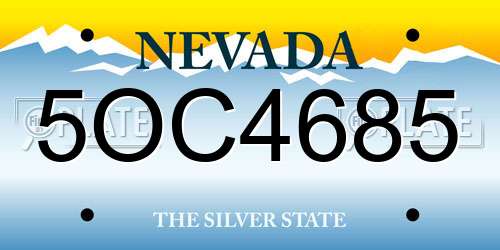5OC4685 Nevada License Plate