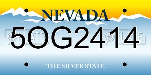 5OG2414 Nevada License Plate